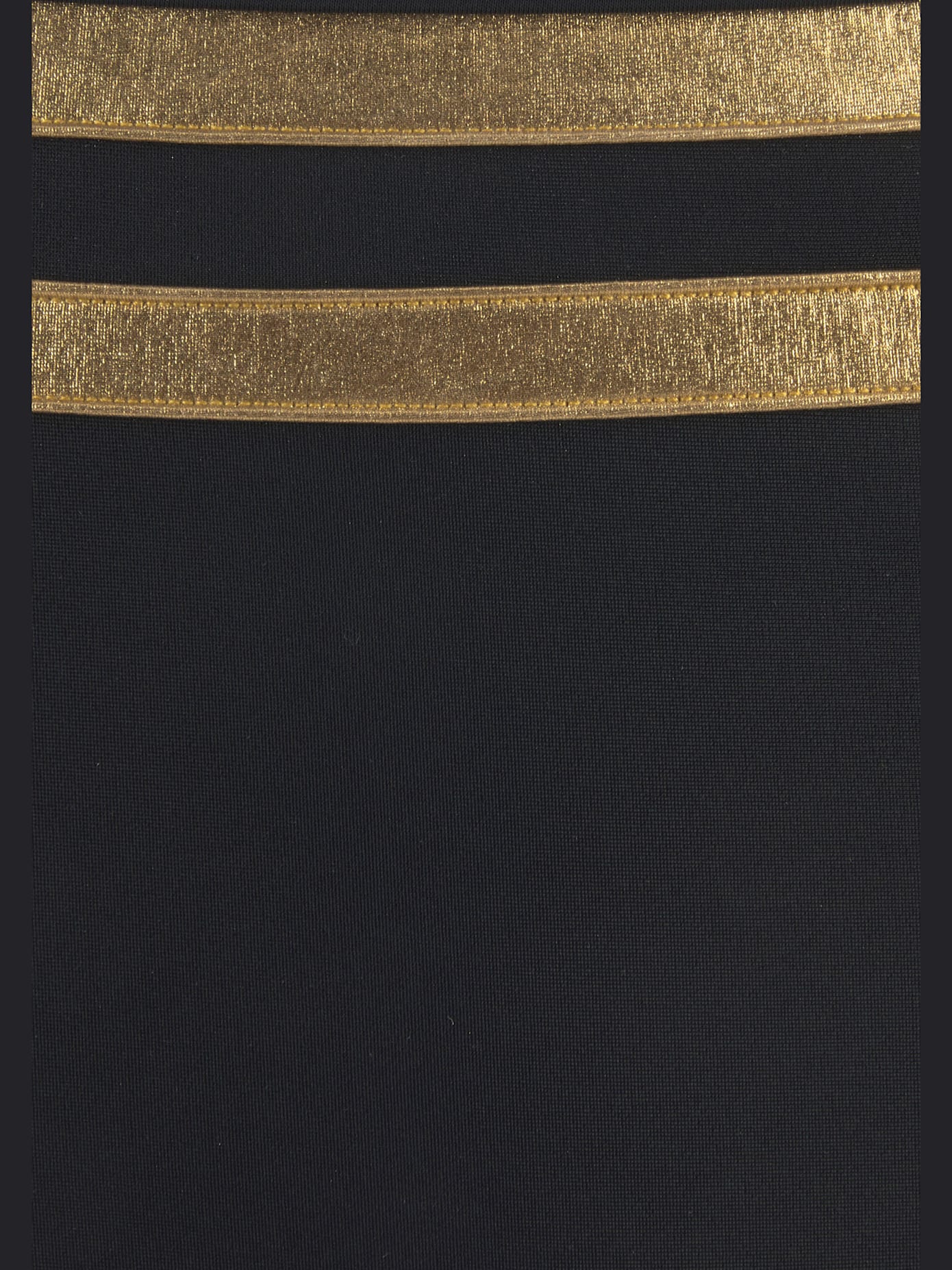Bas de maillot de bain couleur unie avec empiècements couleur or