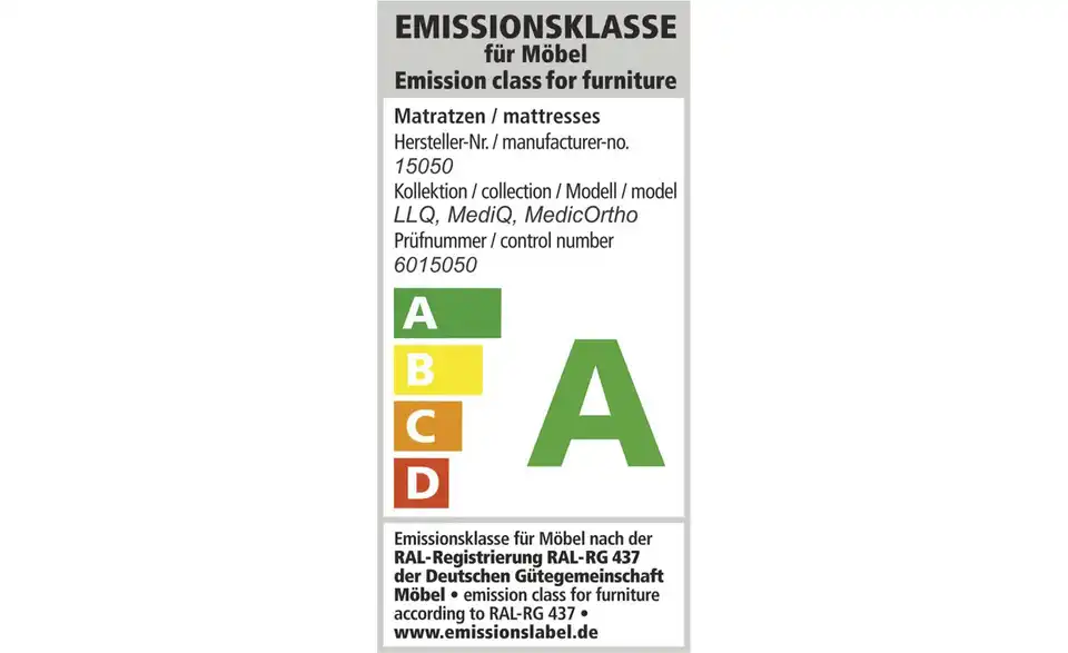 Kindermatratze LLQ Clean Kiddy 120 cm 60 cm