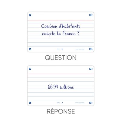 Oxford FLASH 2.0 - Pack de 32 cartes - A7 - ligné - blanc