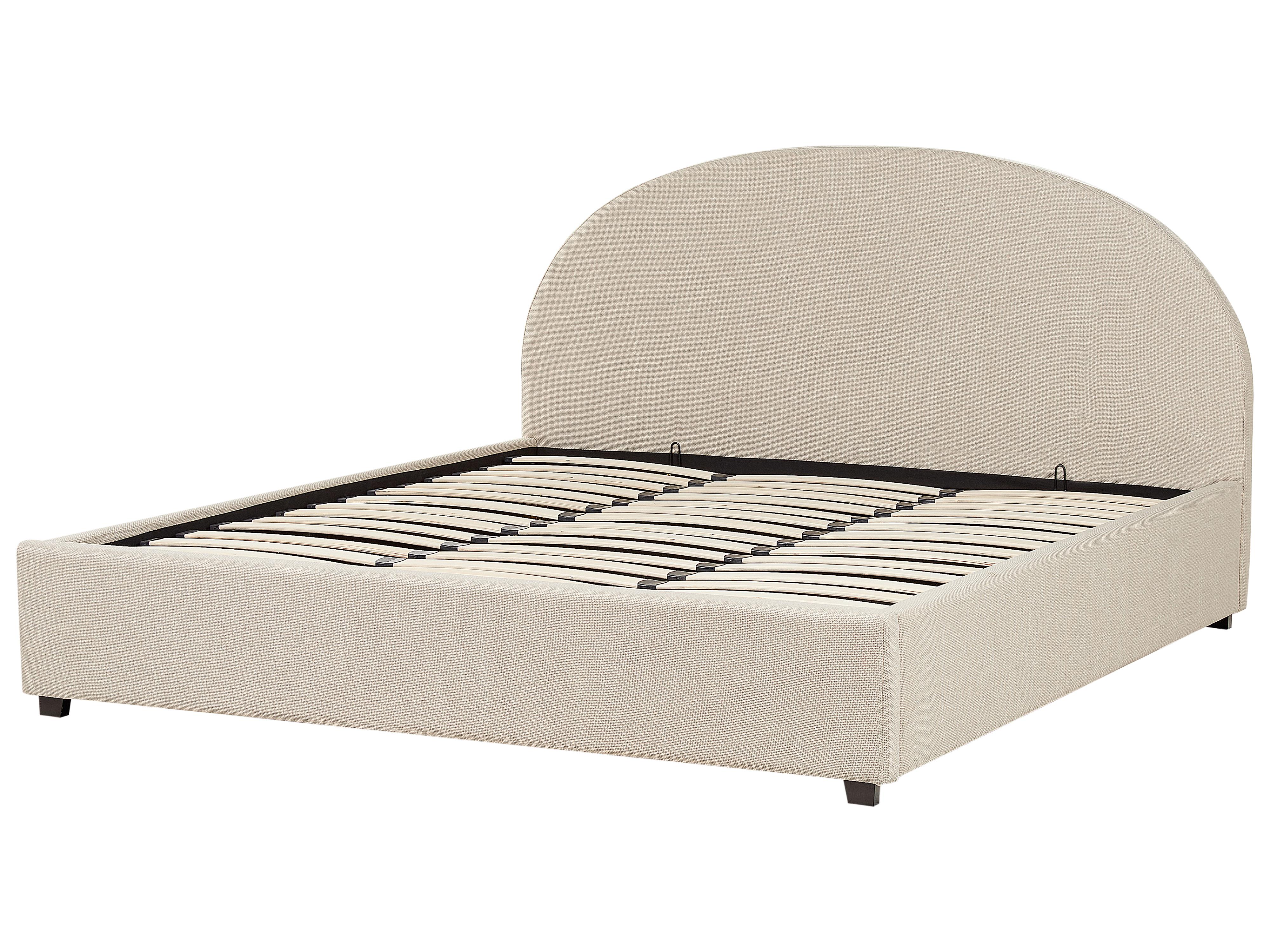 Bed met opbergruimte Stof VAUCLUSE 180 x 200 cm Zandbeige