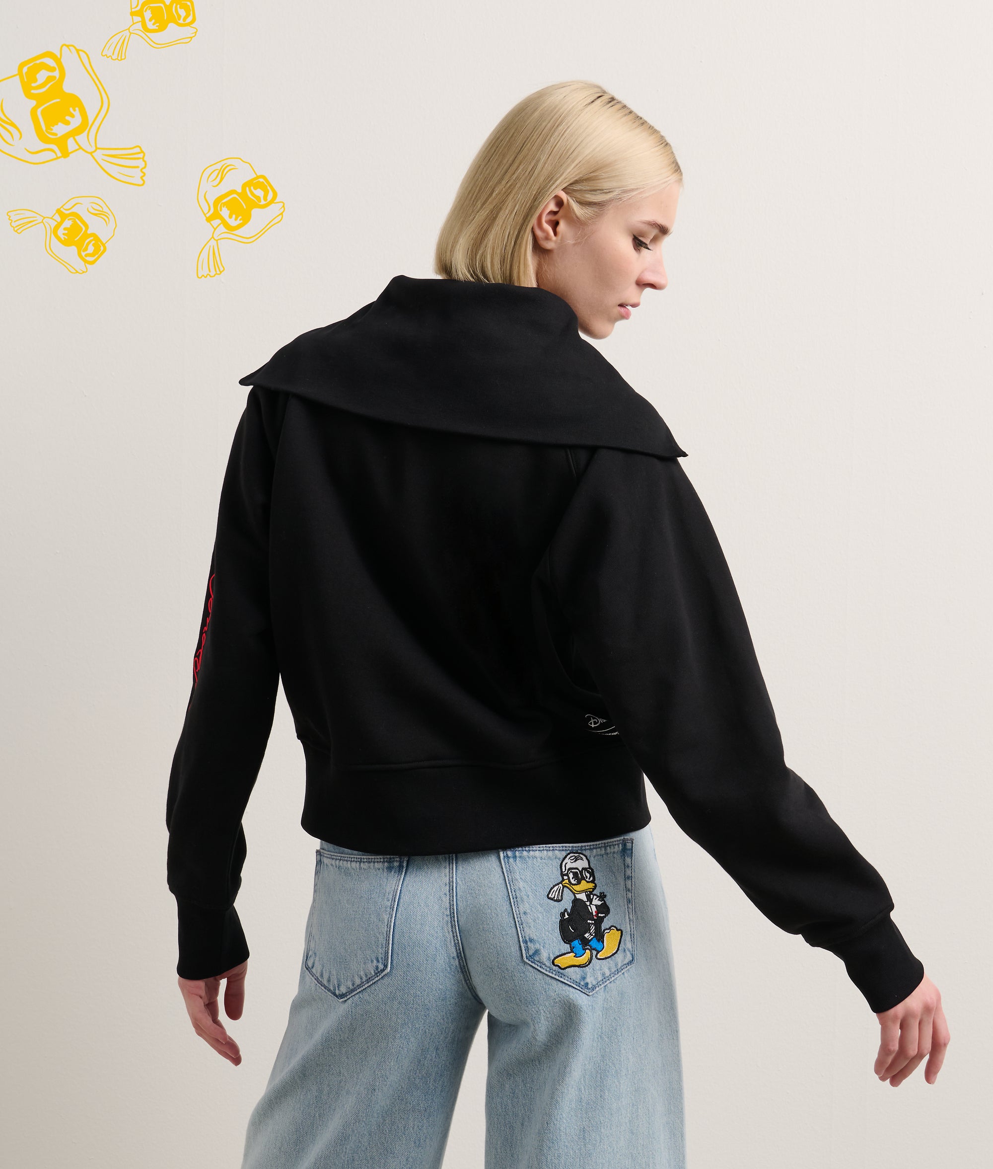 Disney x KL sweatshirt met half rits