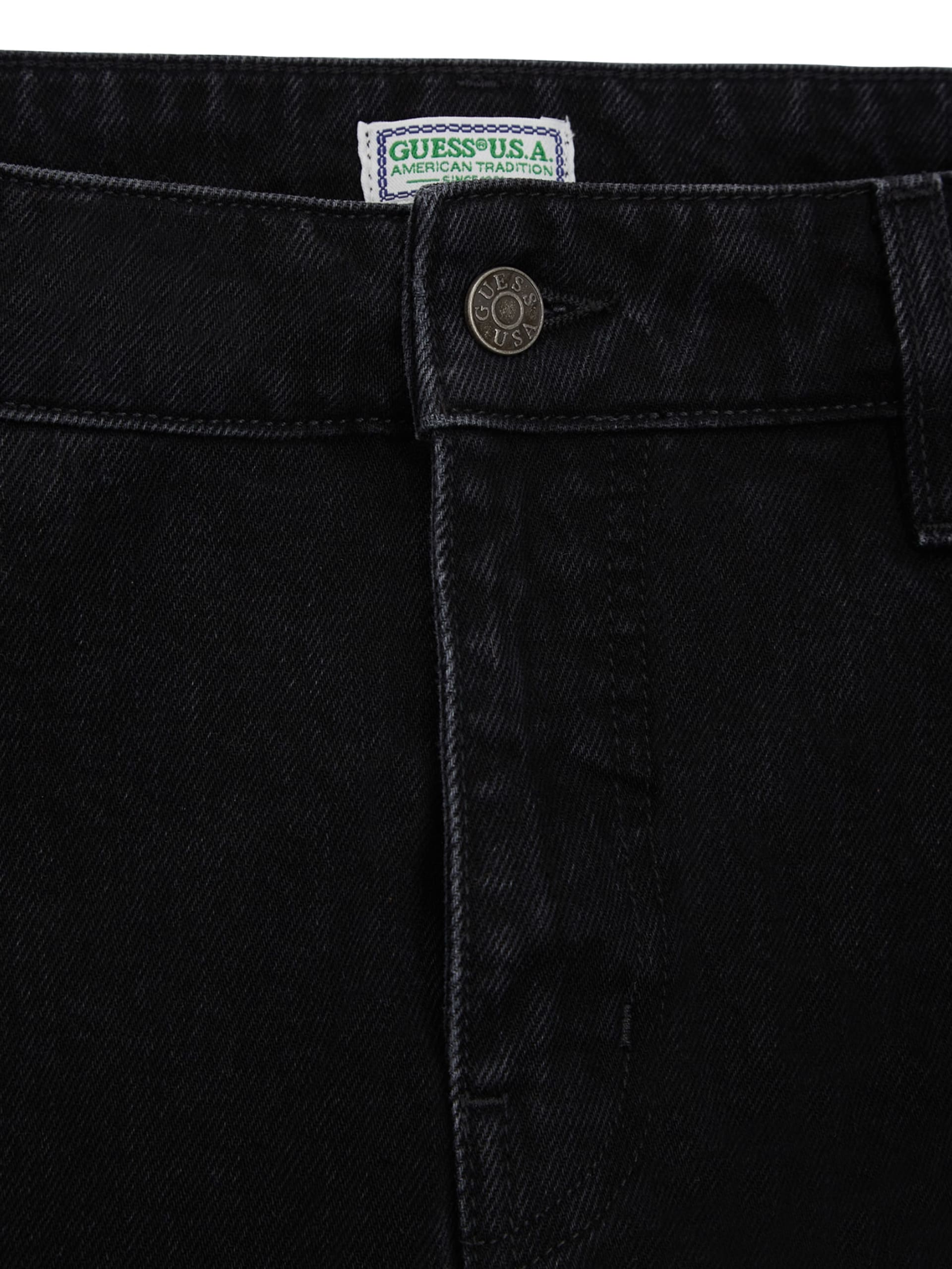 Calça jeans reta preta lavada