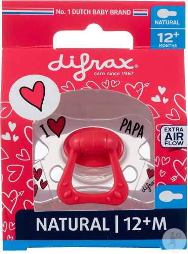 Difrax Sucette Natural 12+ Mois I Love 1 Pièce