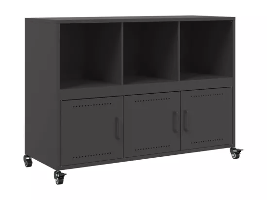 Buffet noir 100,5x39x72 cm acier laminé à froid