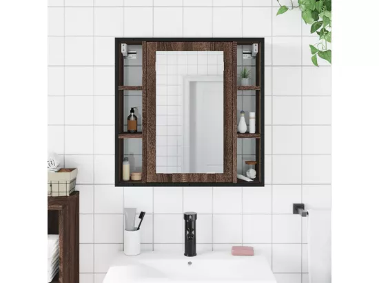 Prolenta Premium - Armoire à miroir de salle de bain chêne marron bois ingénierie