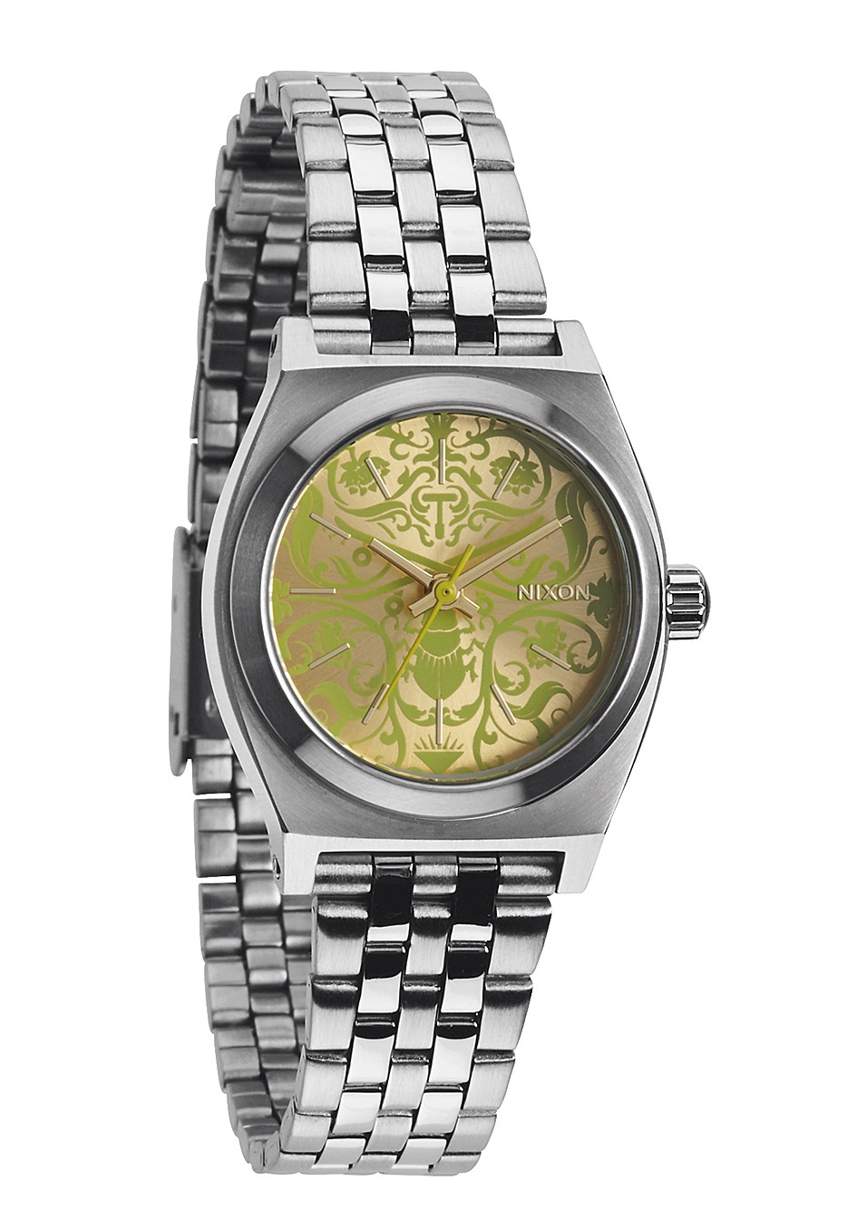 Nixon The Small Time Teller Silver / Neon Yellow / Beetle