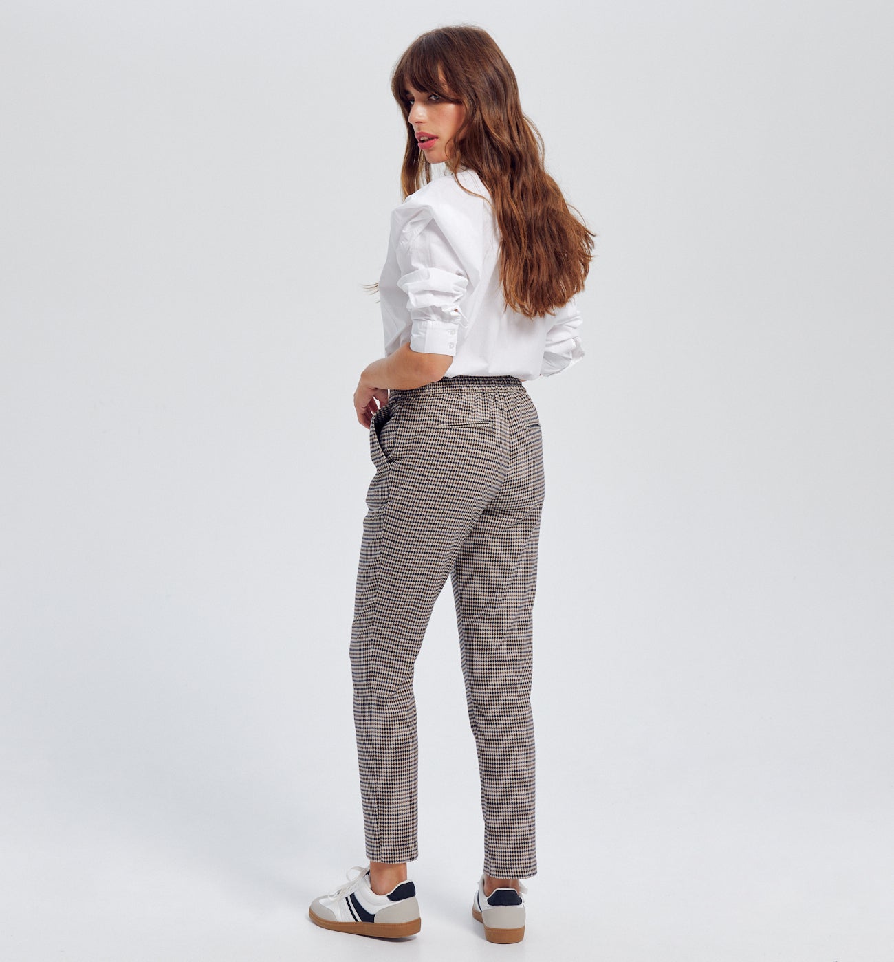 Pantalon jogpant pied-de-poule - Carreaux multicolores