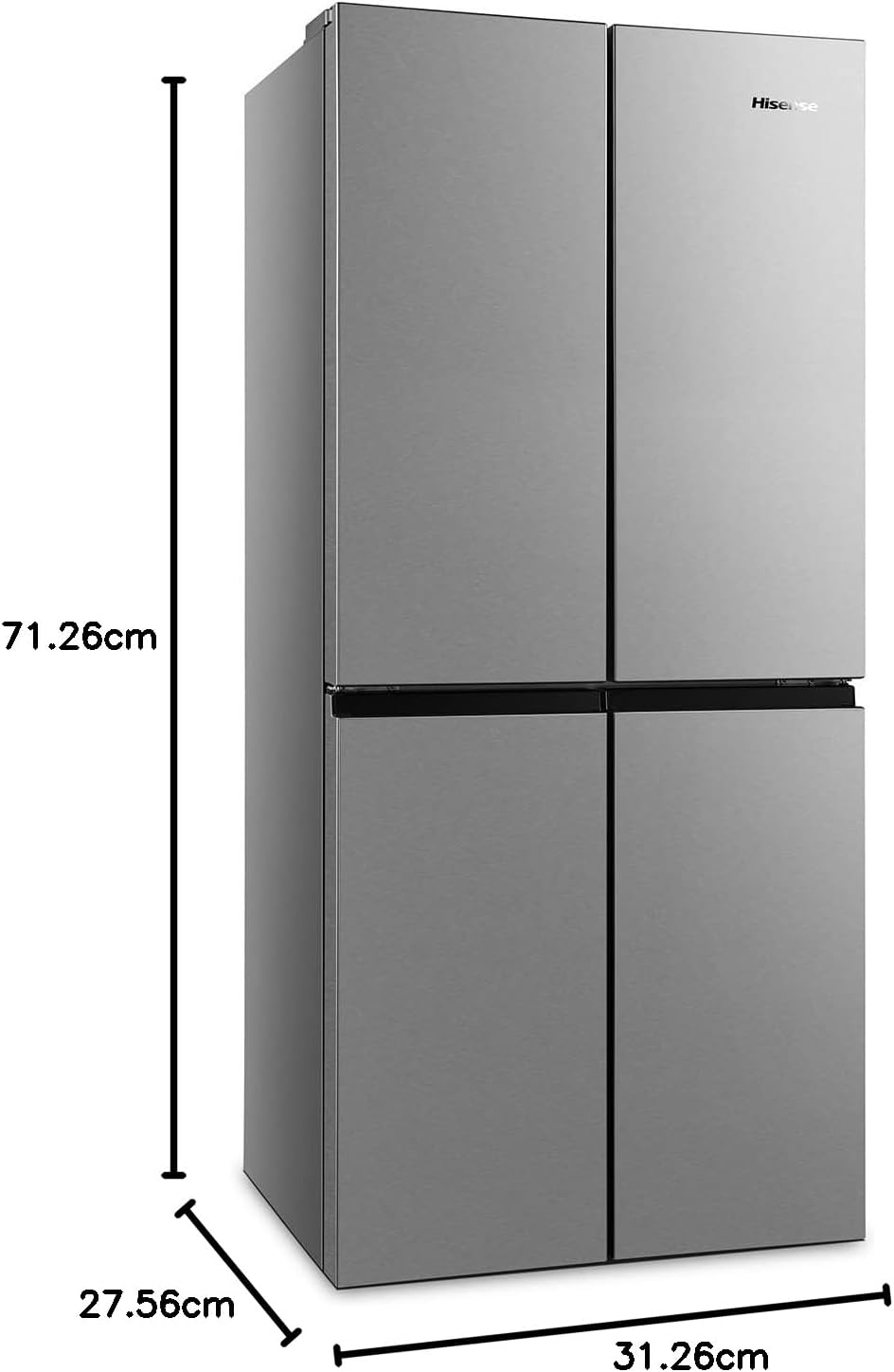 Hisense RQ563N4SF2 frigo américain Autoportante 454 L F Noir