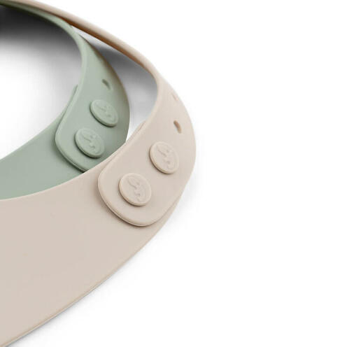 Lot de 2 Bavoirs Silicone LALEE Sable/Vert - DONE BY DEER
