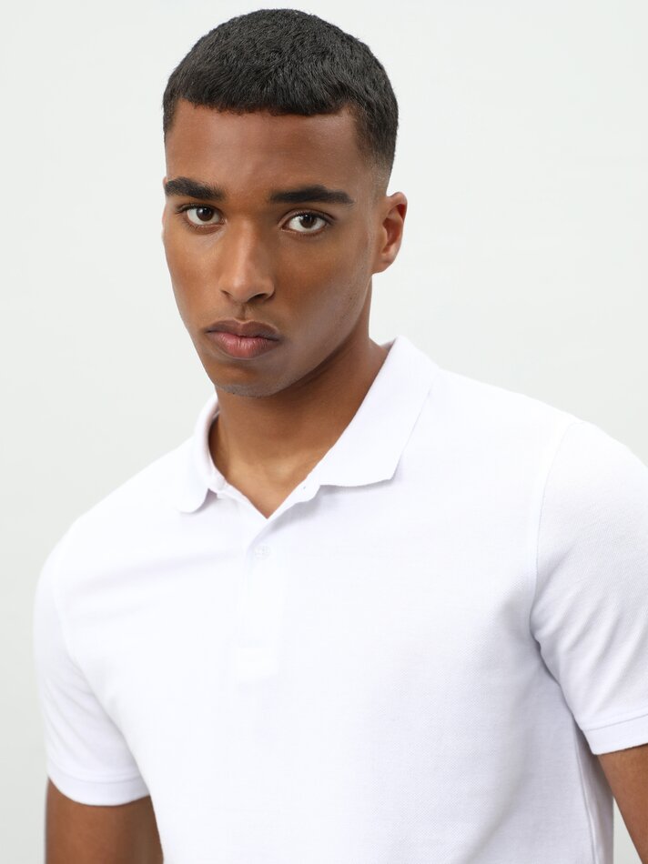 Camisa polo básica - branca