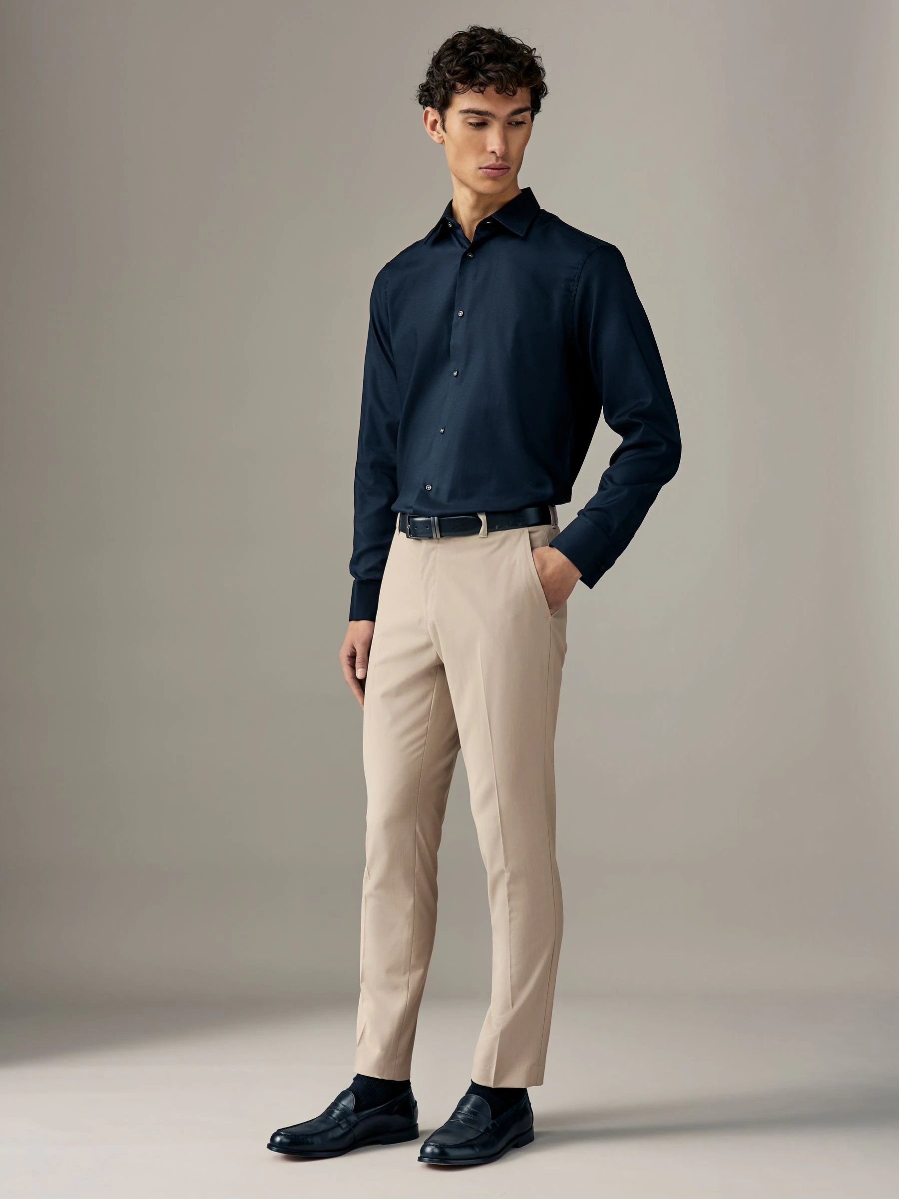 Neutraal - Slim Fit - Chique stretchy broek