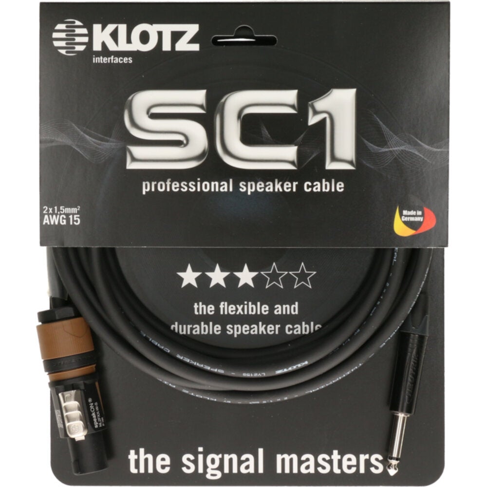 Klotz SC1-L2FP0100 luidsprekerkabel speakon - jack 1 meter