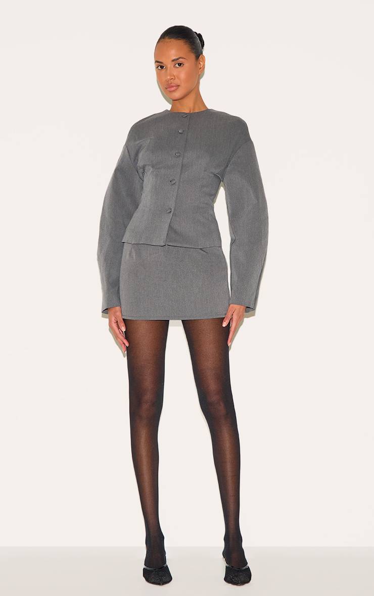 Charbon Jupe Micro Mini Ajustée À Rayures Tennis Tissée Coordonnée