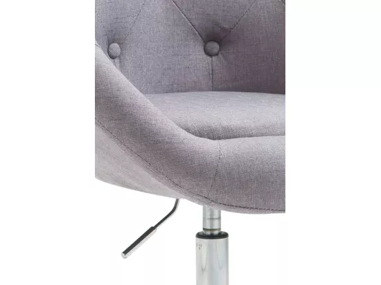 Tabouret de bureau - Tissu & Métal chromé - Gris - London V2 Stoff