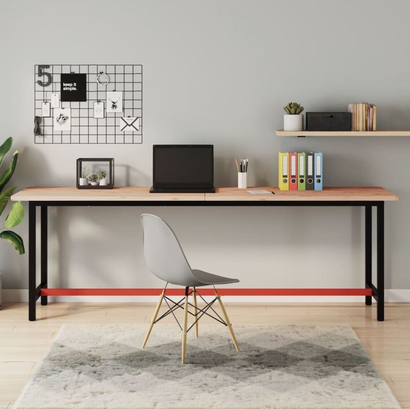 vidaXL - Bureaublad - Massief Beukenhout - 220x55 cm