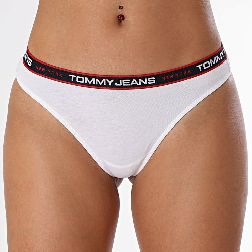 Lot De 3 Strings Femme 4709 Blanc Rouge Bleu Marine