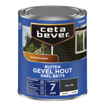 CetaBever Snelbeits Gevel & Kozijn zijdemat dekkend RAL 7021 zwartgrijs 750 ml