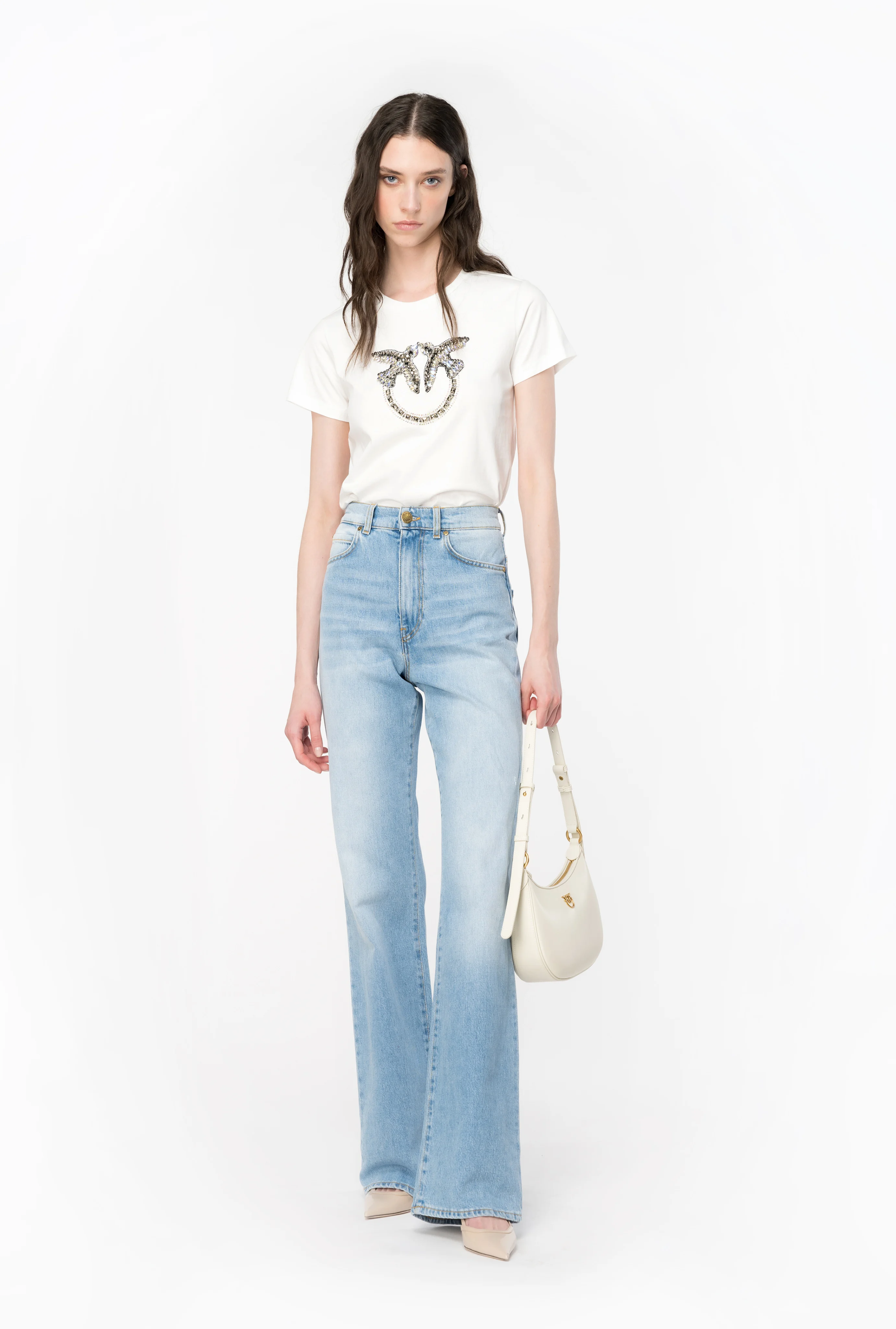 T-shirt à broderie love birds | Blanc