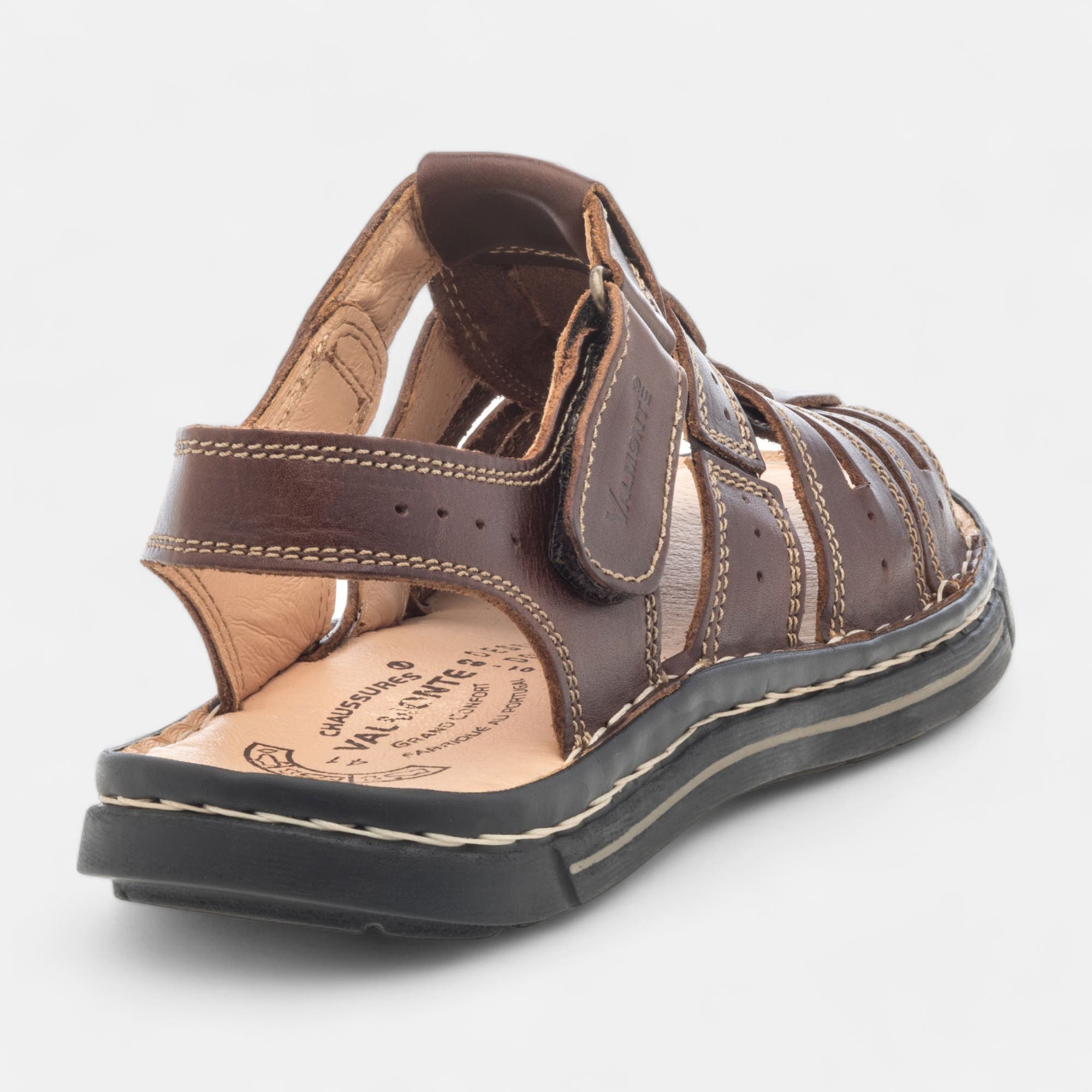 Nu-pieds confort Homme en cuir marron