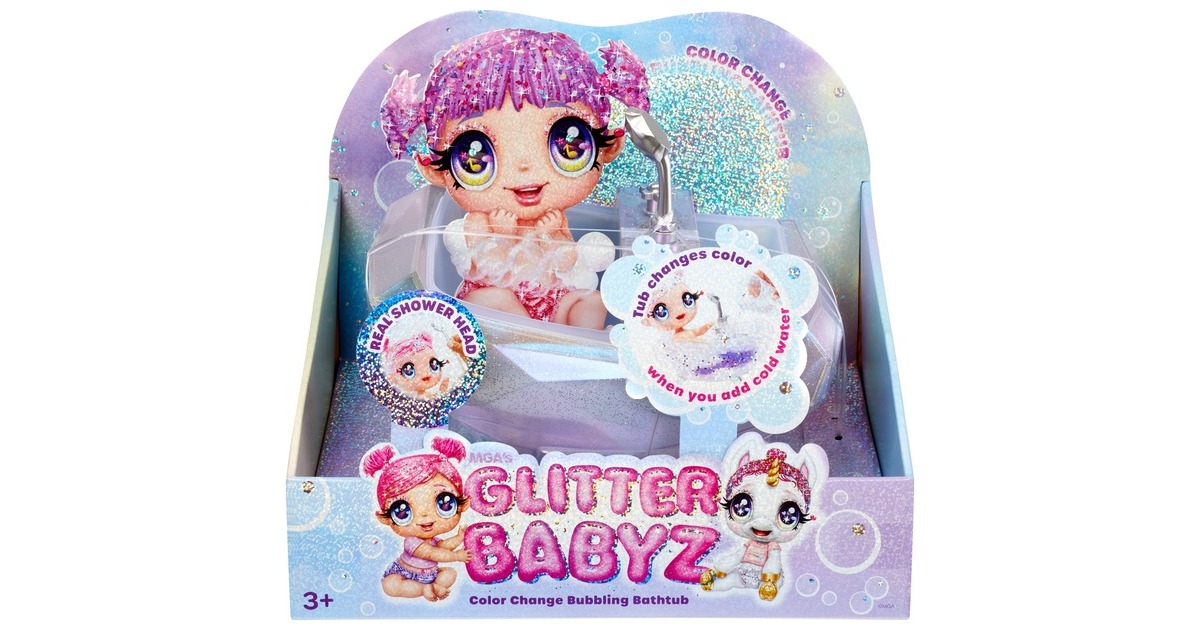 MGA EntertainmentGlitter Babyz - Bruisende badkuip met kleurverandering Poppenmeubel