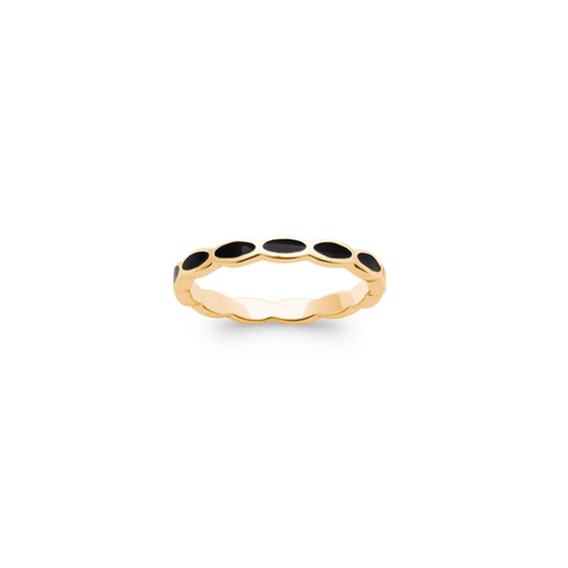 Bague bicolore en plaque or et noir THÉA - Bijoux Privés Discovery
