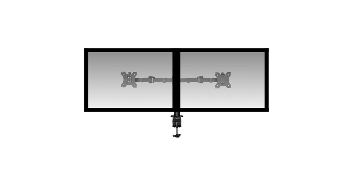 ACT ConnectivityMonitorarm office solid pro, 2 schermen bevestiging  (Zwart)