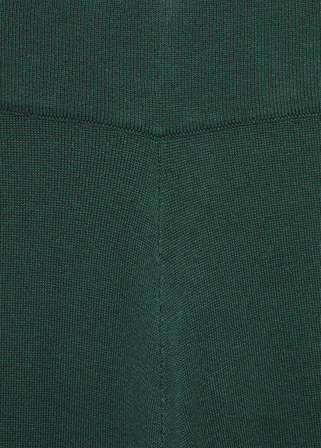 MANGO Knitted wideleg trousers Dark green