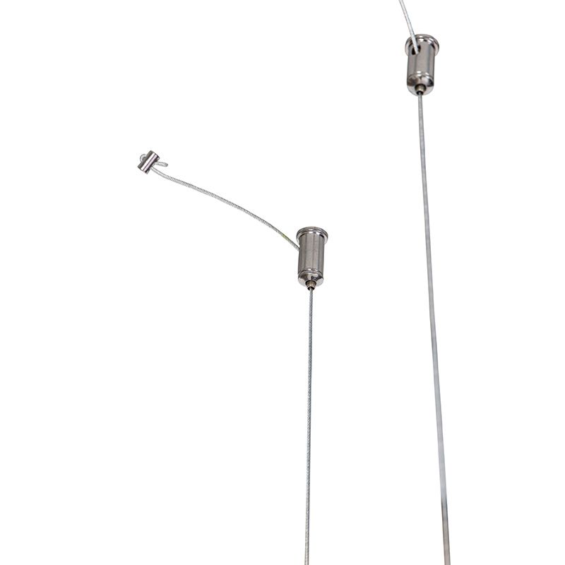 Smart hanglamp zwart met hout en rek 4-lichts incl. Wifi A60 - Cage Rack