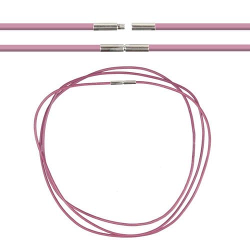 Cordon cuir 38 cm rose