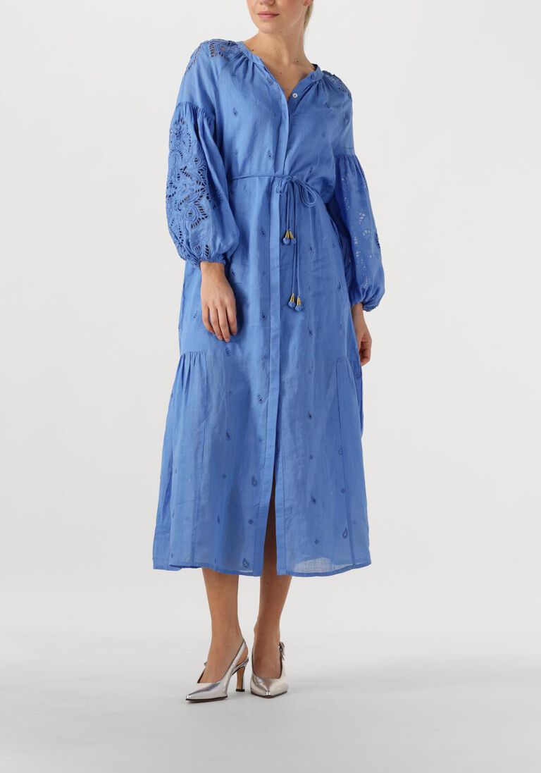 blauwe scarlett poppies midi jurk liwa long dress