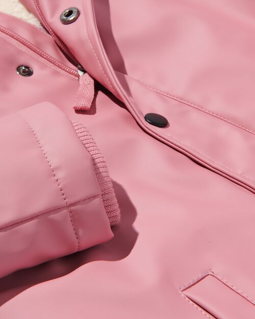 manteau enfant PU avec capuche vieux rose