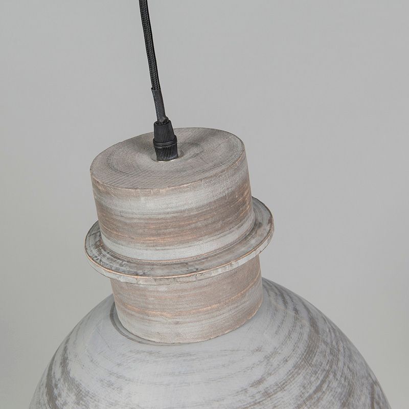 Set van 2 landelijke hanglampen grijs - Dory
