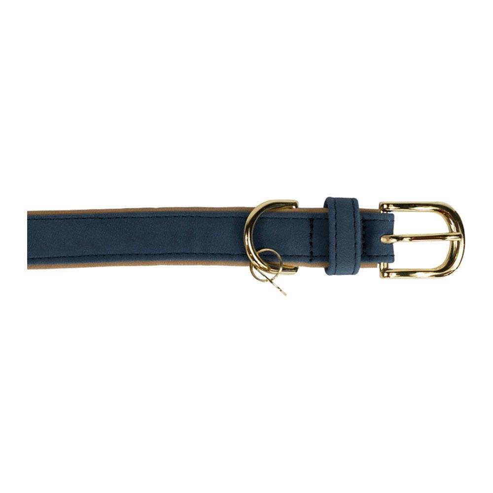 Kentucky CUIR VEGAN -  Collier pour chien navy/beige