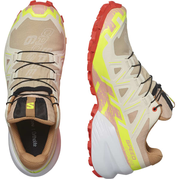 Chaussure trail SALOMON SPEEDCROSS 6 GORE-TEX W HAZELNUT/SAFETY YELLOW/FIERY CORAL