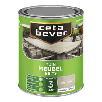 CetaBever Tuinmeubelbeits zijdeglans transparant grey wash 750 ml