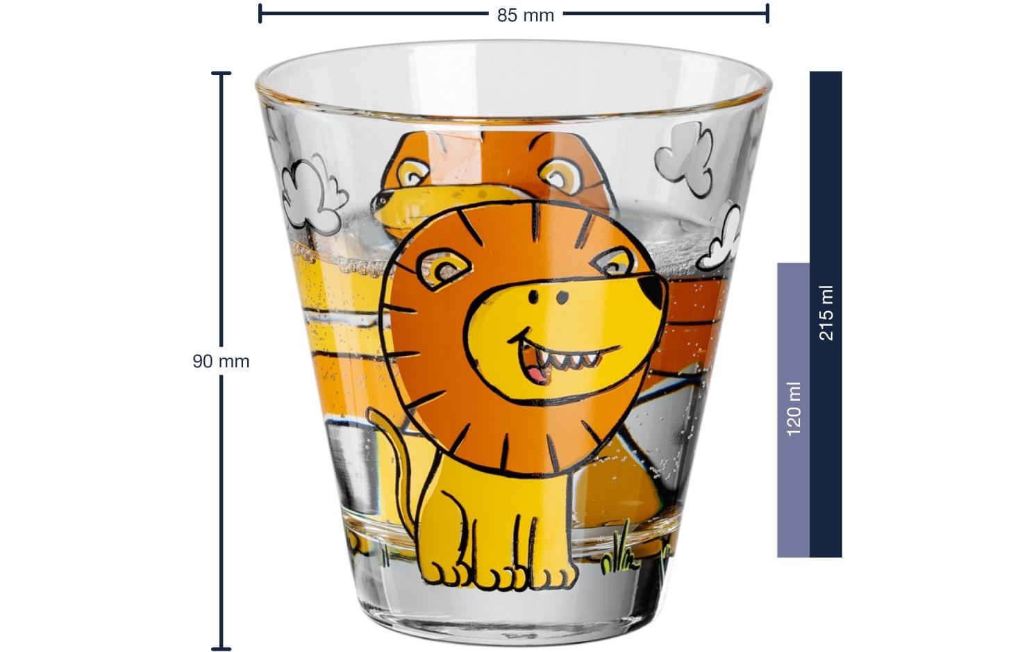 Kindertasse Bambini Löwe, 215 ml, 6 StückTrinkgläser Set für Kinder