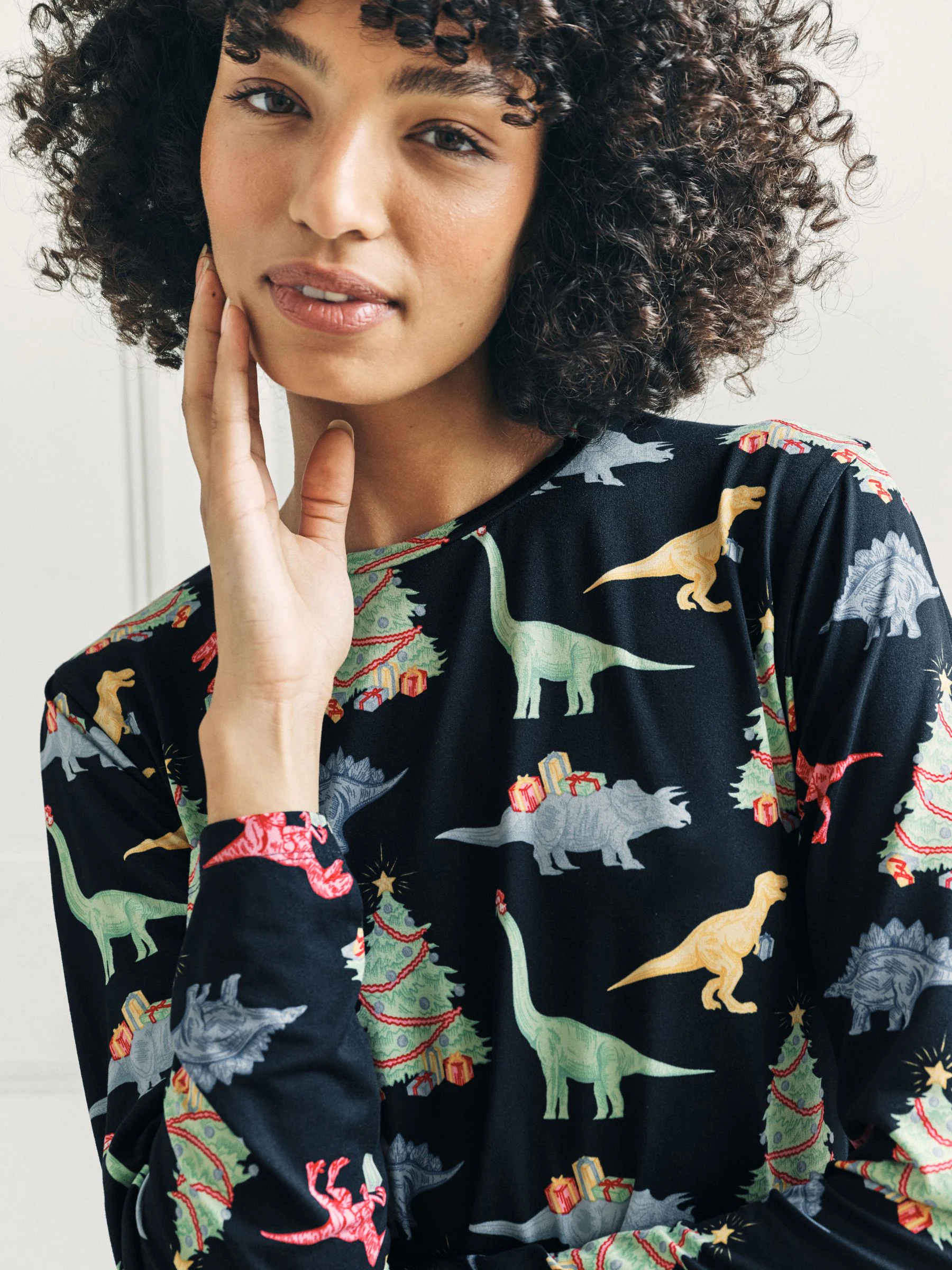 Chelsea Peers Kerstmis Lange Pyjama met Dinosaurusprint
