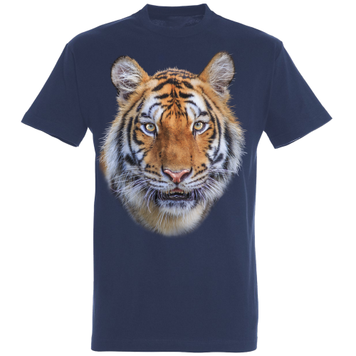 Camiseta com estampa de tigre azul