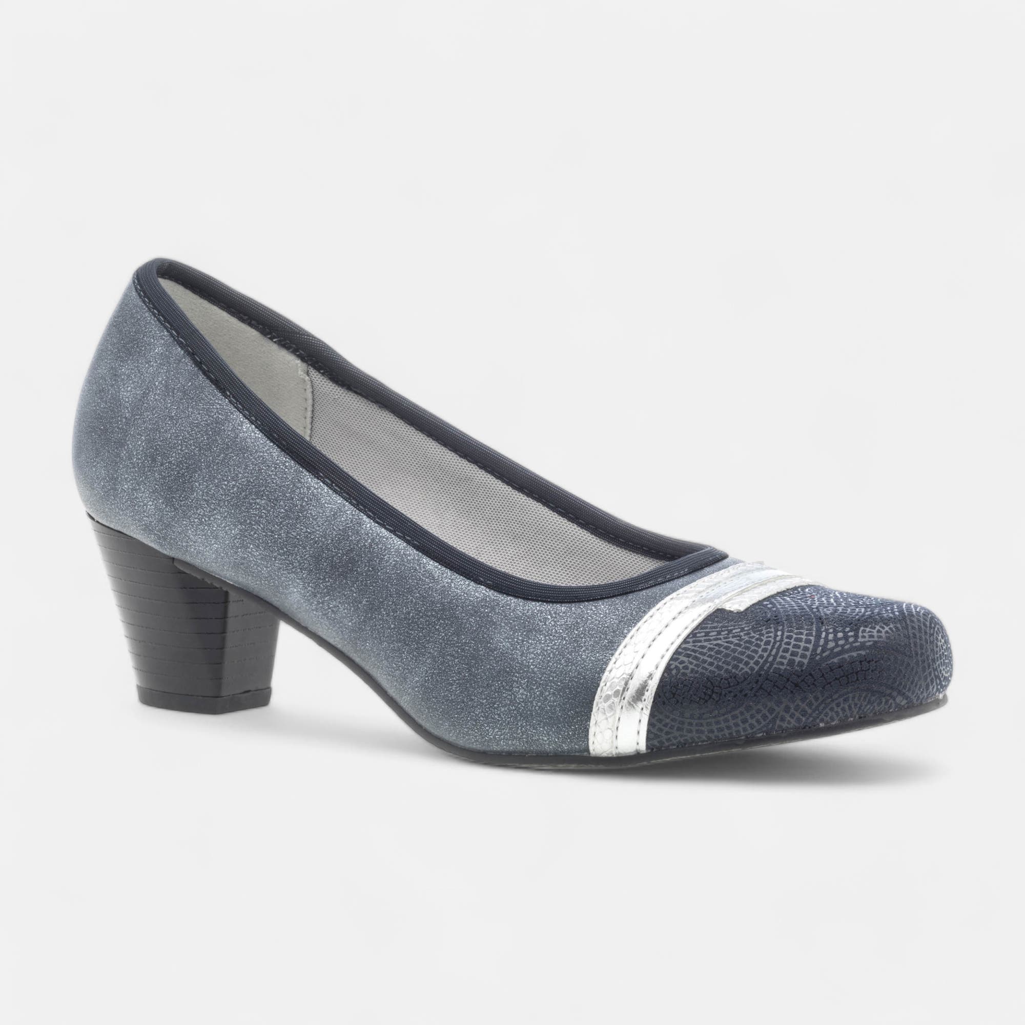 Escarpins pieds sensibles à talon Femme bleu marine