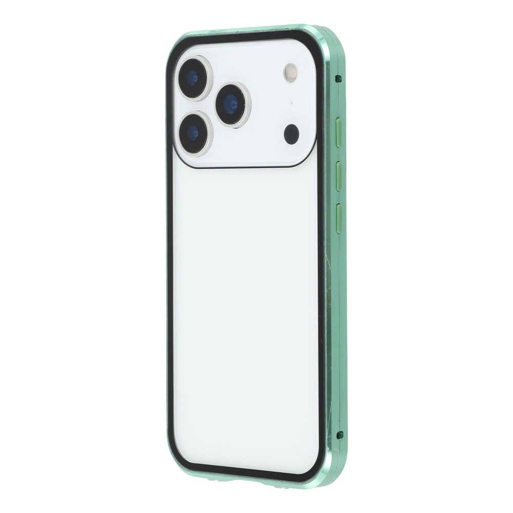 iPhone 17 Pro Max Magnetische Alu Schutzhülle mit Panzer Glas Backcover   Displayschutz (Magnet-Technologie) - Grün