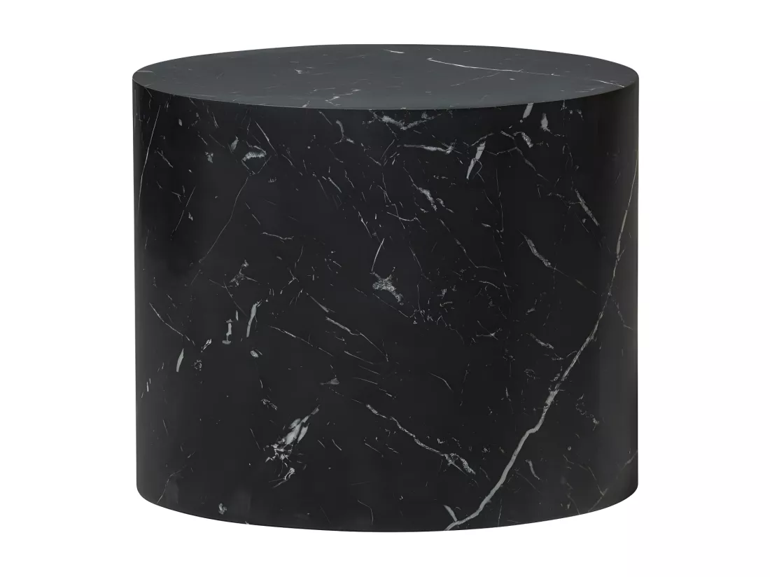 Quint - Table d'appoint ovale en bois 48x33cm - Noir