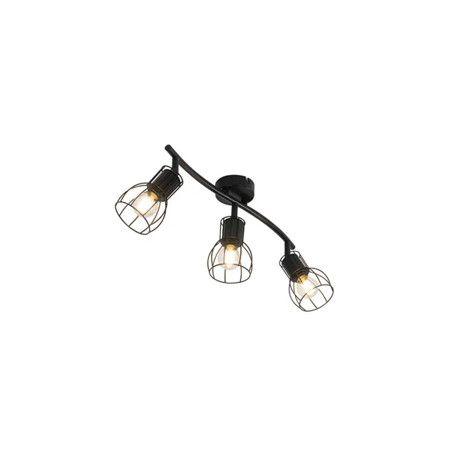 Qazqa opbouwspots botu zwart e14