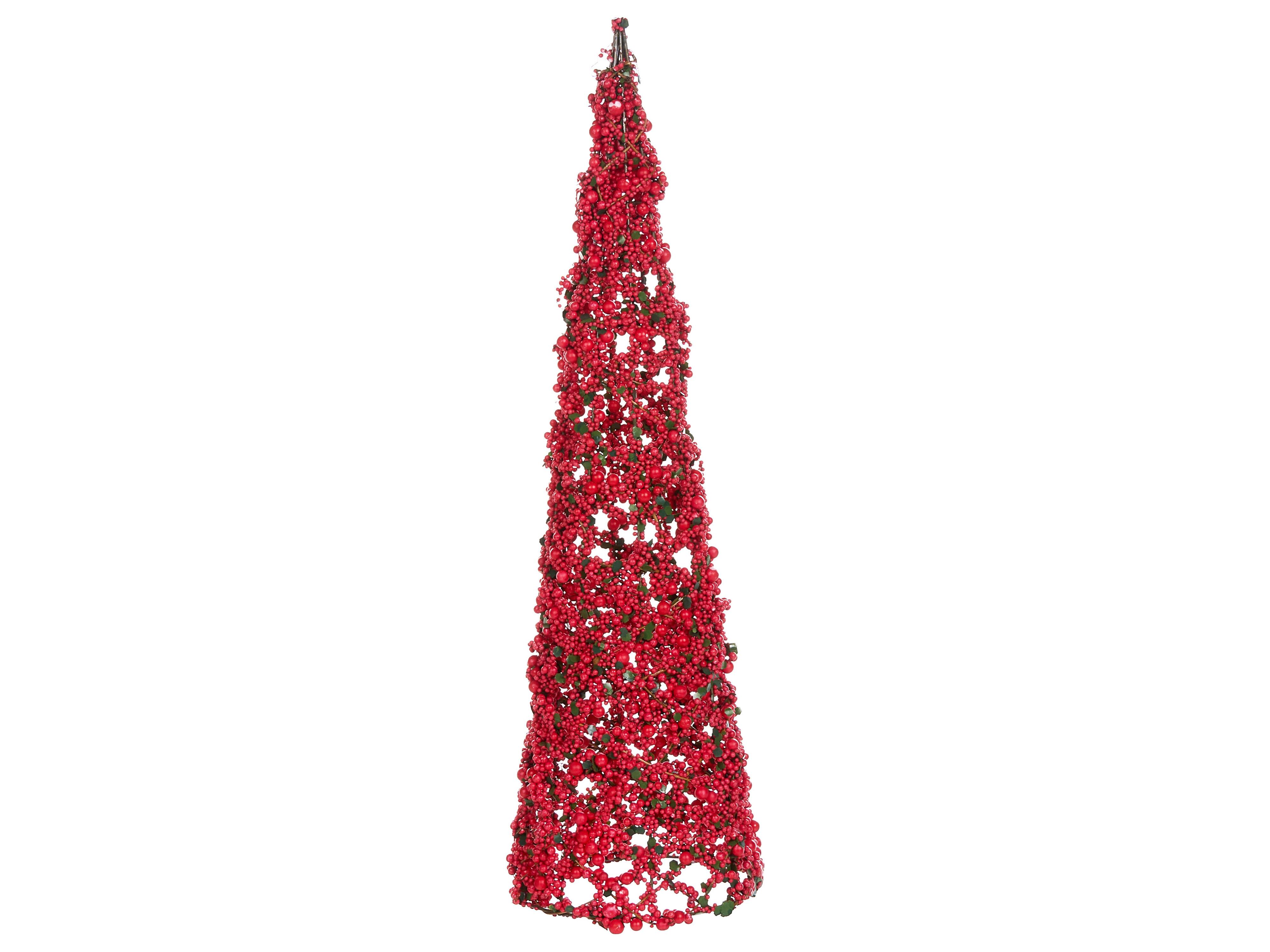 Set van 2 figuren ROSAN Kerstboom 52/60 cm Rood