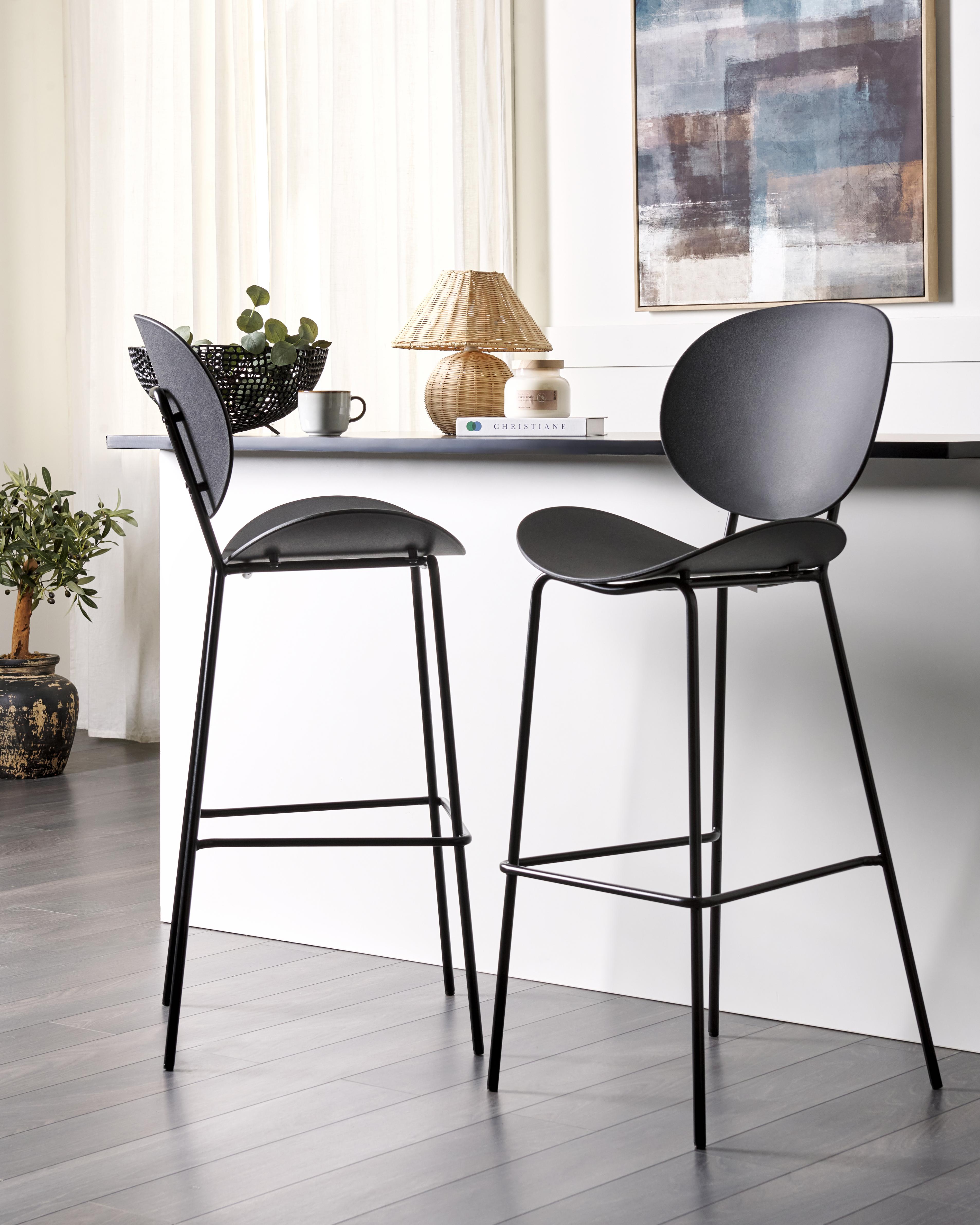 Set van 2 barstoelen SHONTO Zwart