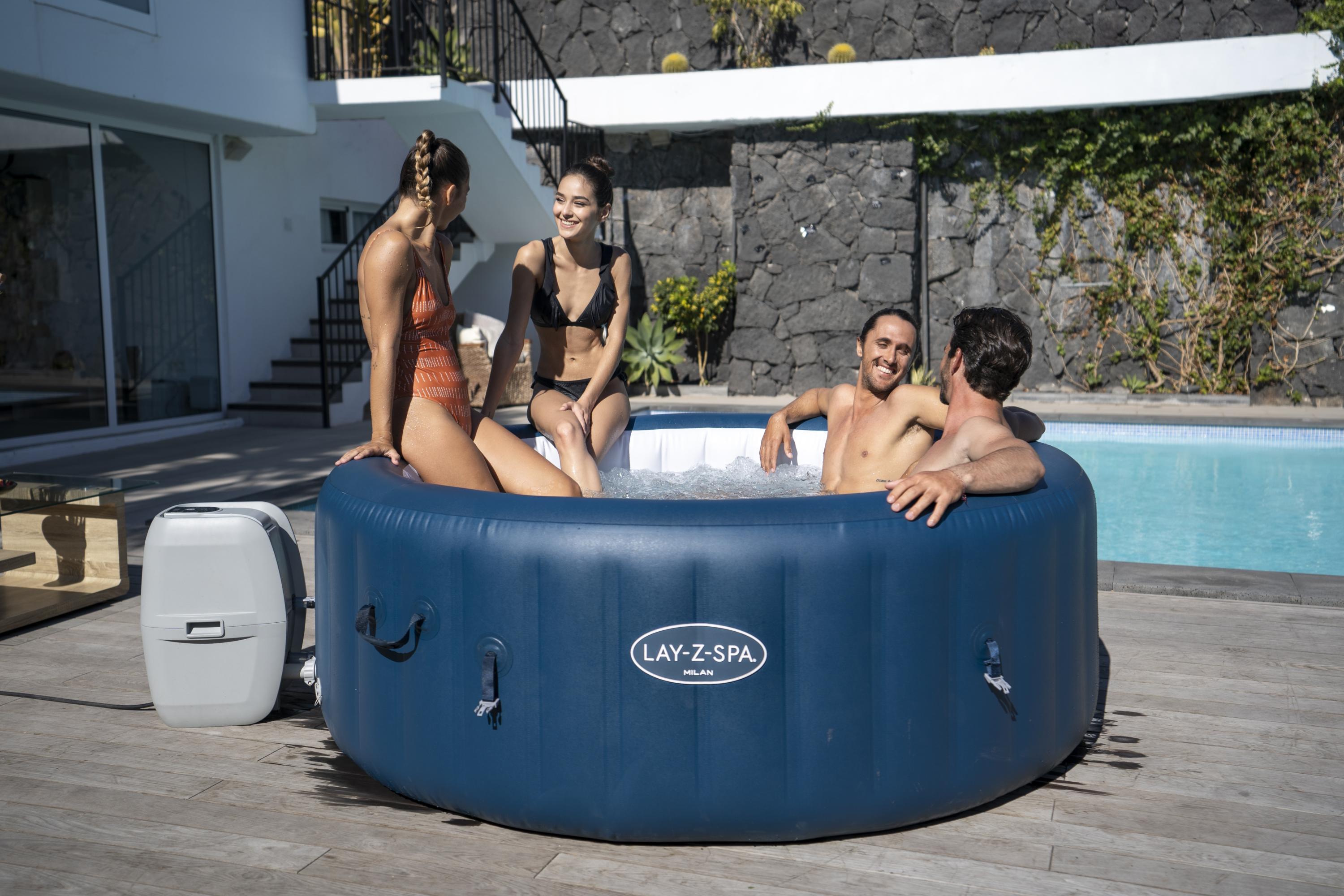 Bestway® LAY-Z-SPA® WLAN-Whirlpool Milan AirJet Plus™ Ø 196 x 71 cm, rund