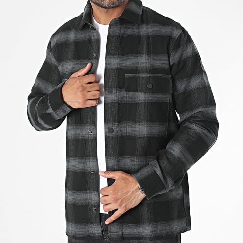 Surchemise Twill Fleece Check 1619 Noir Gris