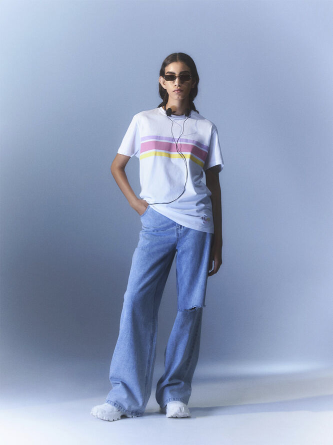 Pieces PCMIXTAPE SS TEE D2D H2O Hvid