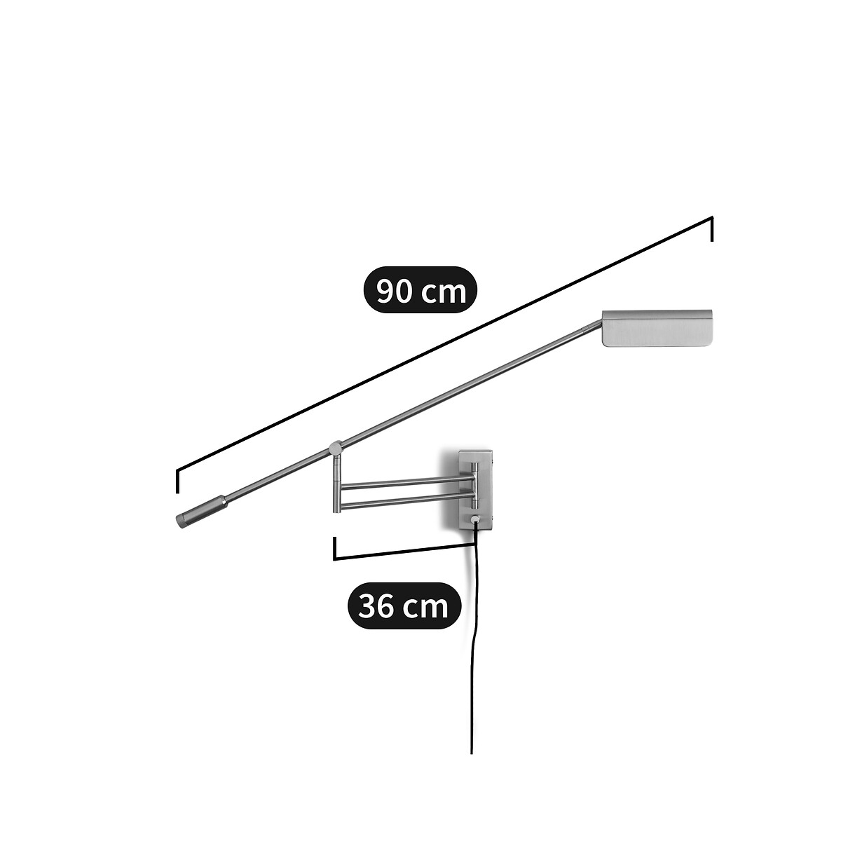 AM.PM<br>Luminária de parede articulada, níquel acetinado, Phili