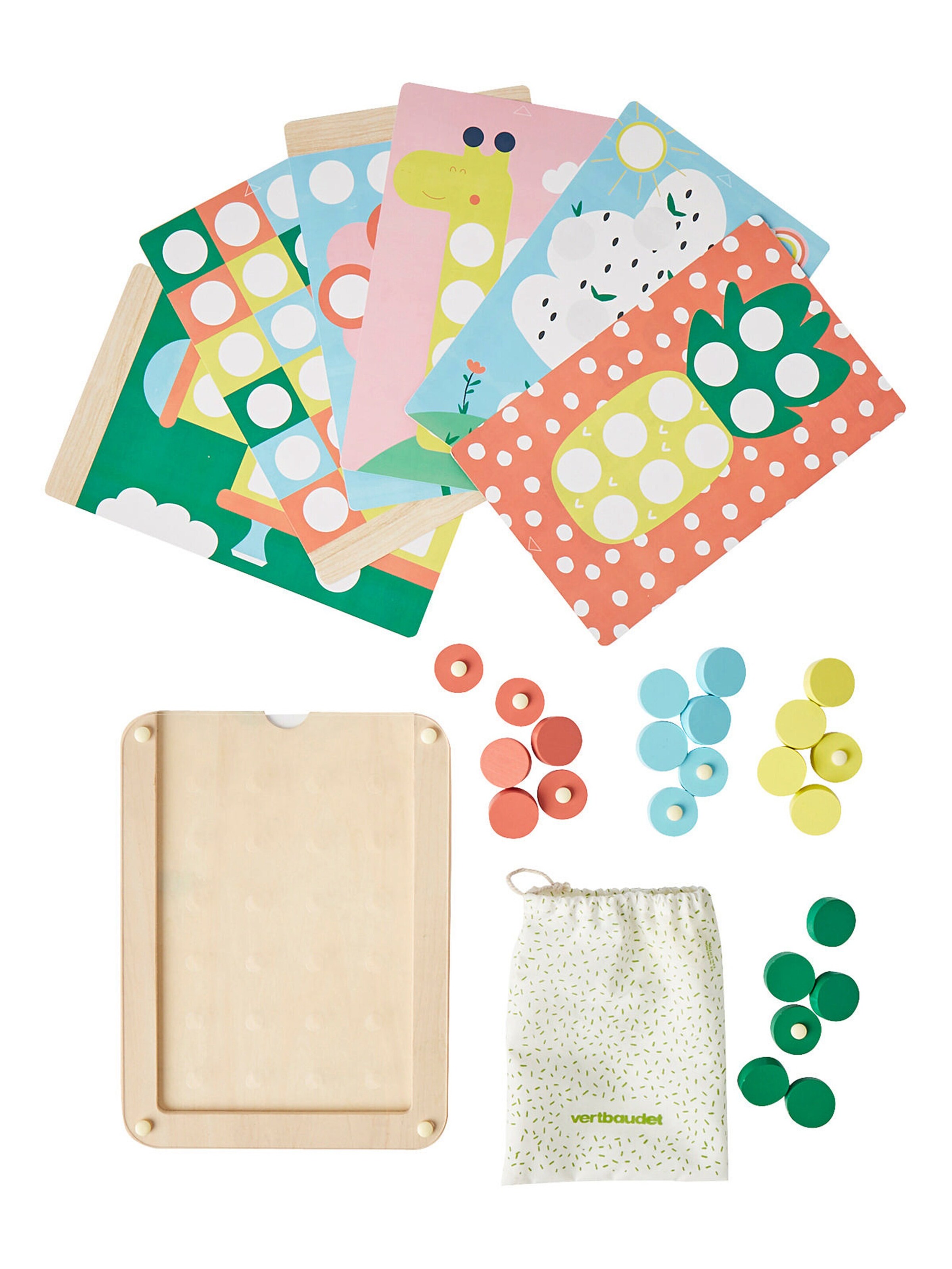 Vertbaudet Farben-Spiel für Kinder, Holzrahmen FSC® mehrfarbig