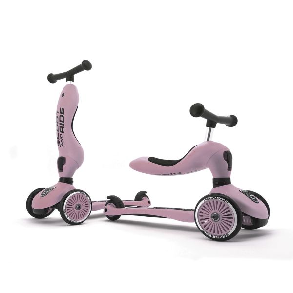 Scoot and Ride Trotinete 2 em 1 Highwaykick One Rosa Claro